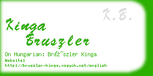 kinga bruszler business card